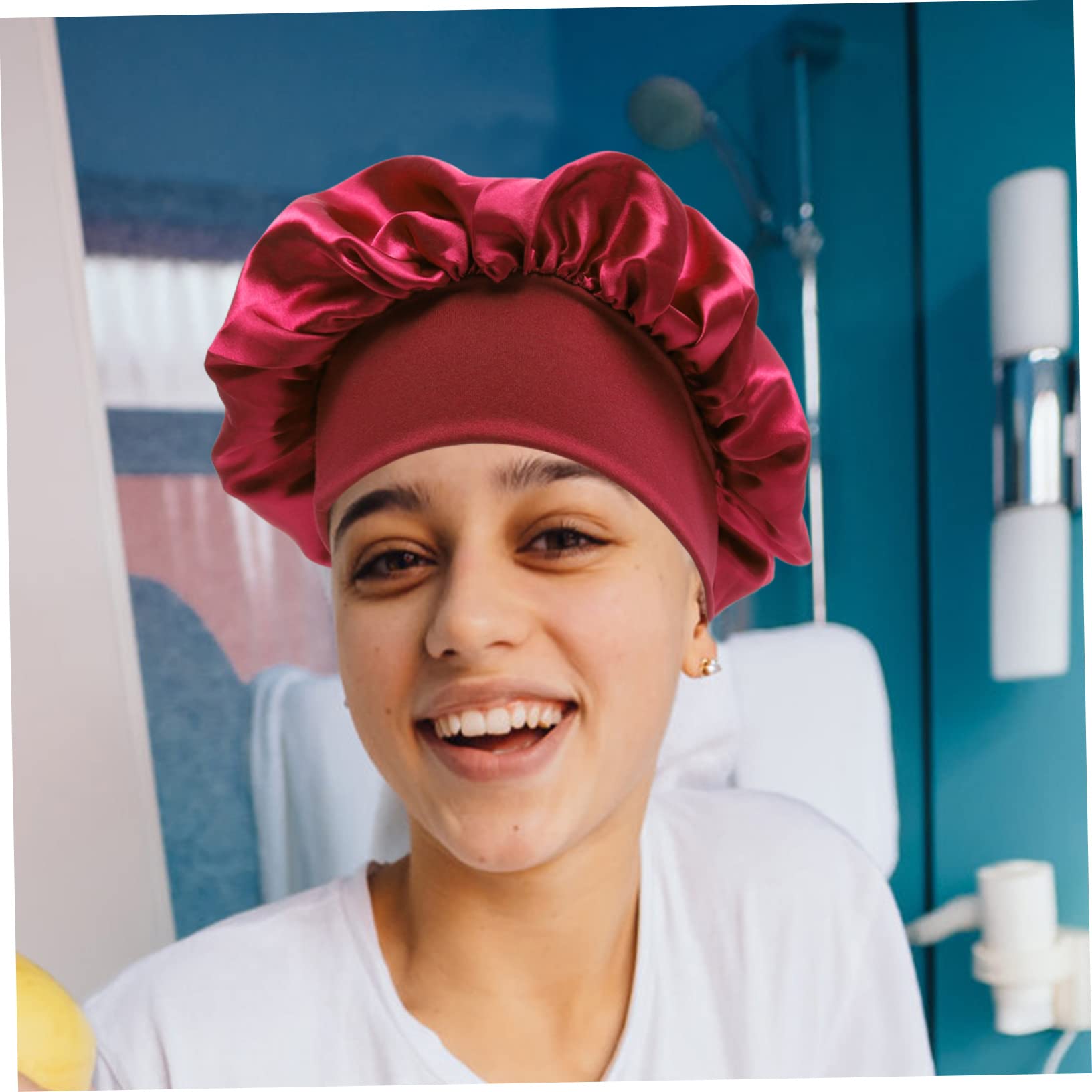12 Pz Berretto Da Notte Berretto Di Protezione Cappello Da Salone Turbante Da Donna in Raso Cuffia Della Stazione Termale Ragazza Dormire Tessuto Elastico Copricapo