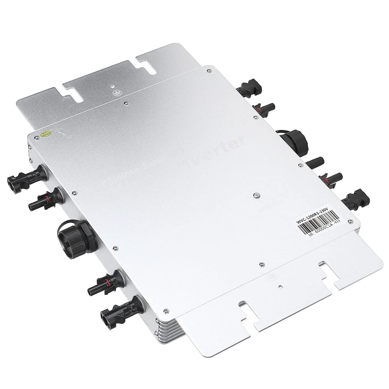 Onduleur Solaire Étanche 1200 W, Micro Onduleur Réseau 240 V, Micro Onduleur Solaire avec Connexion Secteur WVC Micro Onduleur