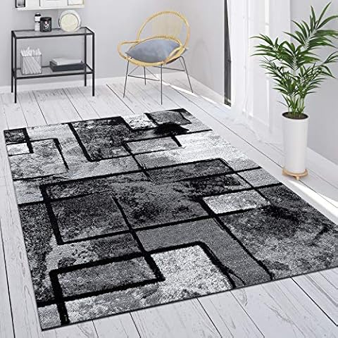 Paco Home Area Rug Modern Abstract Paint Effect Black Grey, Size: 7'10" x 11'2" Cover