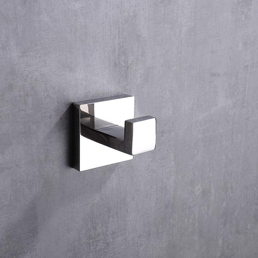 YUET 2 Piezas Gancho Toalla Soporte Pared Acero Inoxidable 304 Toallas de Baño Colgador Montado en la Pared Cocina Percheros Toalleros Garaje (Cromo)