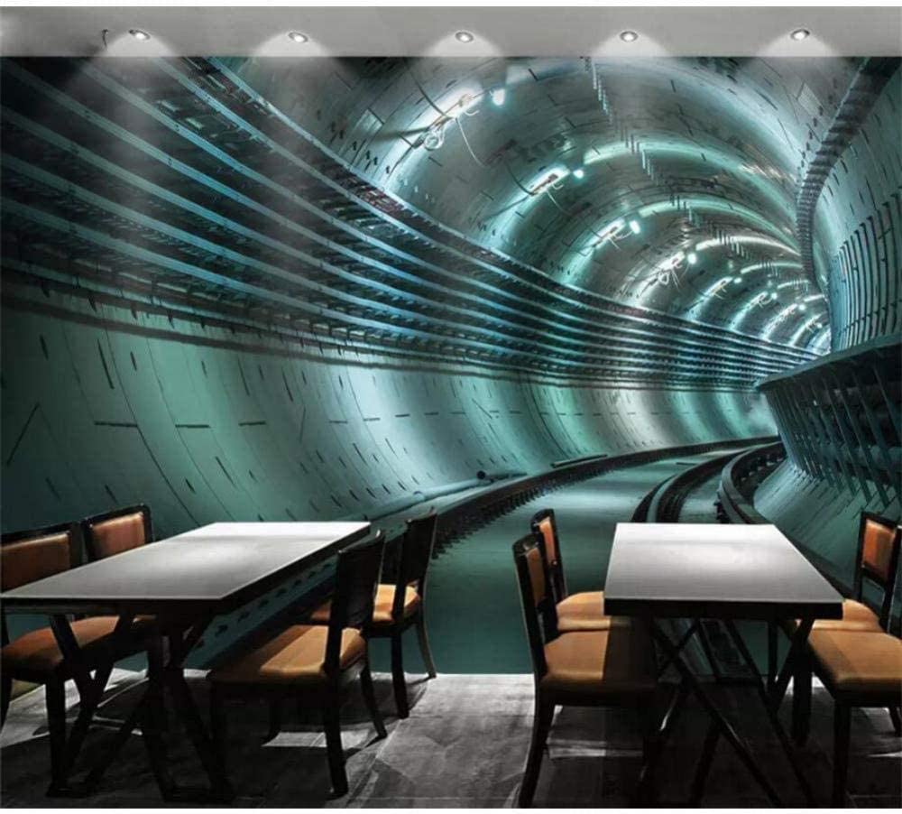 Wall Murals 3D Wallpaper Technology Innovation Tunnel 3D Wall Mural Living Room Sofa Tv Wall Bedroom Wallpaper Peel And Stick Wall Photo Removable Wall Posters Self-Adhesive Wal 250 (W) x 175 (H) cm