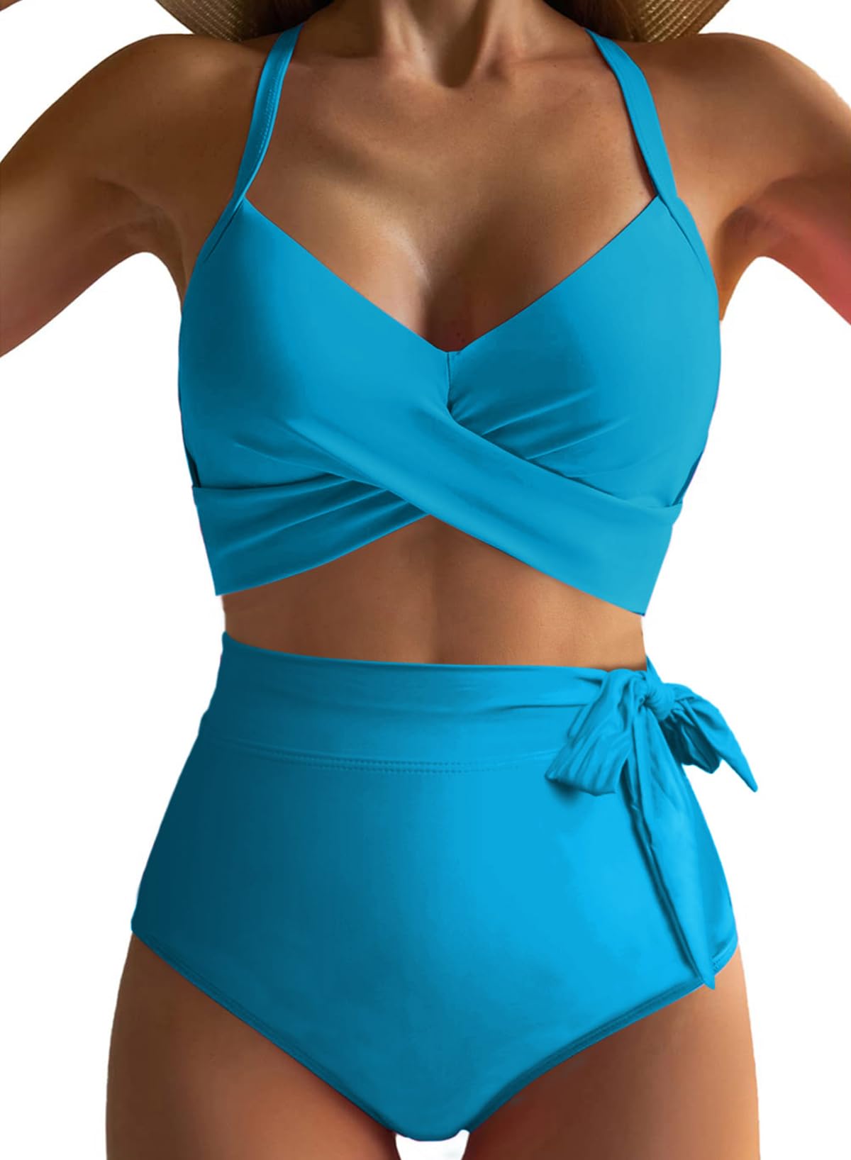 Dokotoo Bikini voor dames, hoge taille, bloemenpatroon, badmode