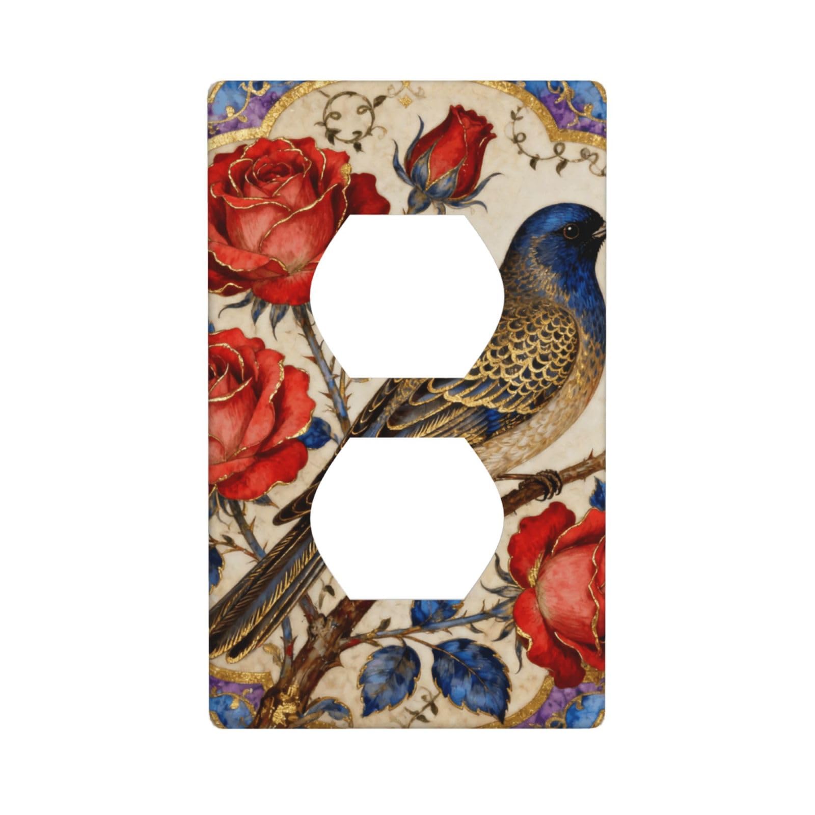 Beautiful Flowers Decorative Switch Plate Cover-Unbreakable Polycarbonate Wall Plate for Home Office, 1 Gang with Screws