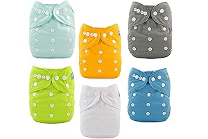 asenappy Cloth Diapers 6 Pack with 12 Inserts
