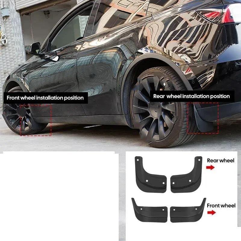 Bavettes de protection auto pour Tesla Model 3 Highland 2024 anti-boue et débris