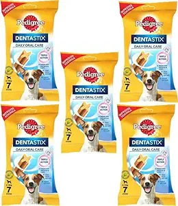 PEDIGREE Dentastix Oral Care for Adult Small Breed (5-10kg), Weekly Pack (7 Sticks) Dog Treat Chicken 0.5 kg (5x0.1 kg) Wet Adult Dog Food