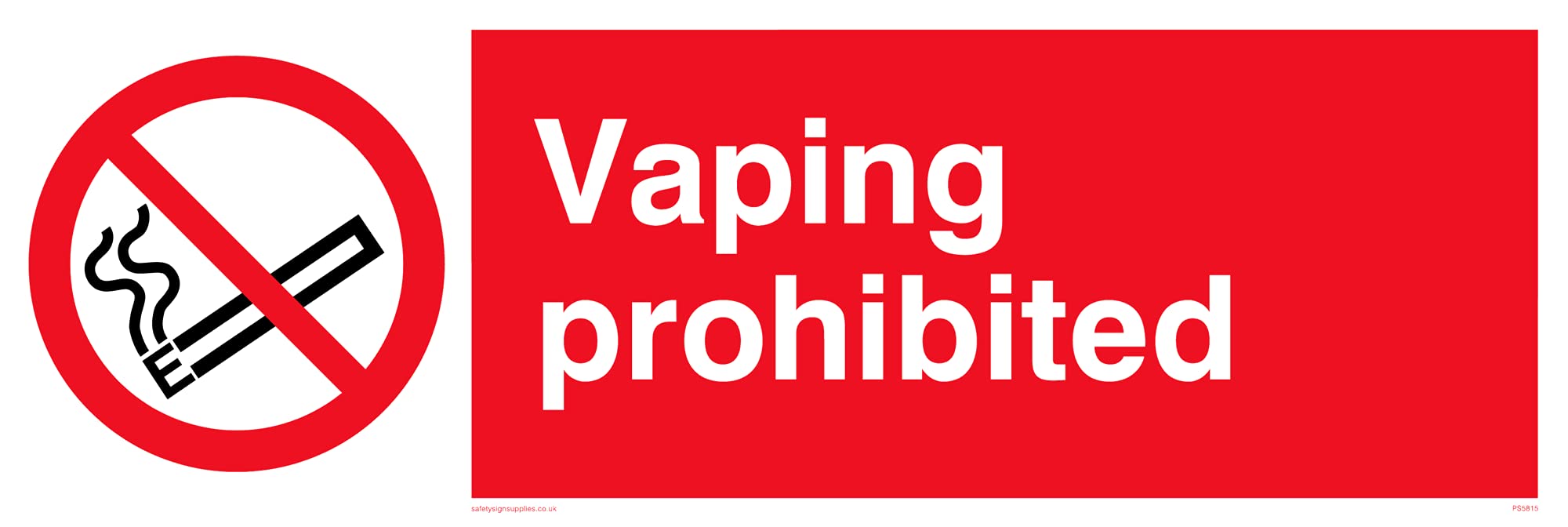 Vaping prohibited Sign - 300x100mm - L31