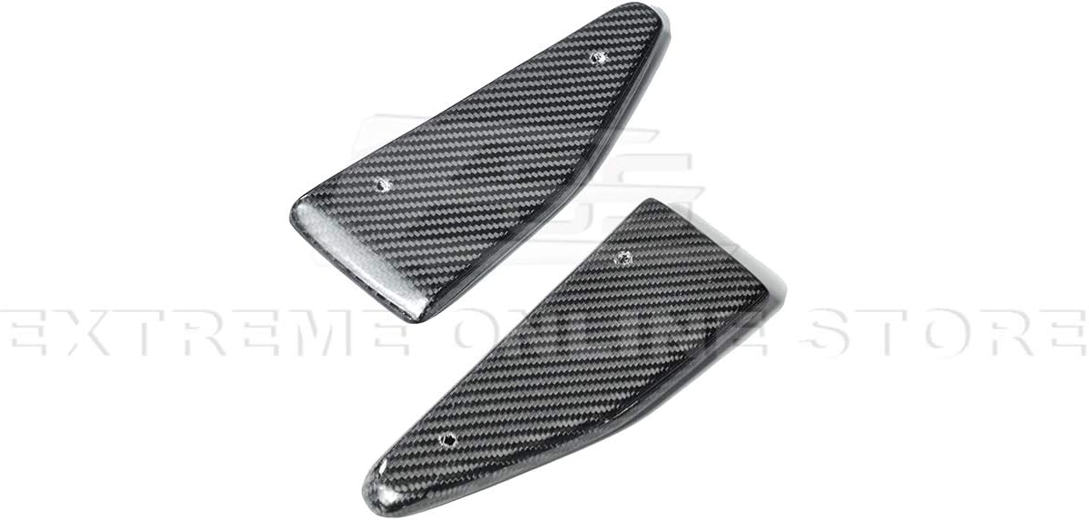 Extreme Online Store for 2014-2019 Chevrolet Corvette C7 | Z06 Stage 2 Style Carbon Fiber Front Bumper Lower Splitter Side End Caps Extension Pair