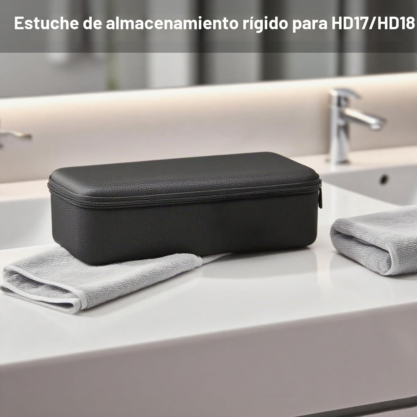 Funda rígida de viaje compatible con secador de pelo Dyson HD17 HD18, bolsa de almacenamiento de EVA para secador de pelo Supersonic R y accesorios