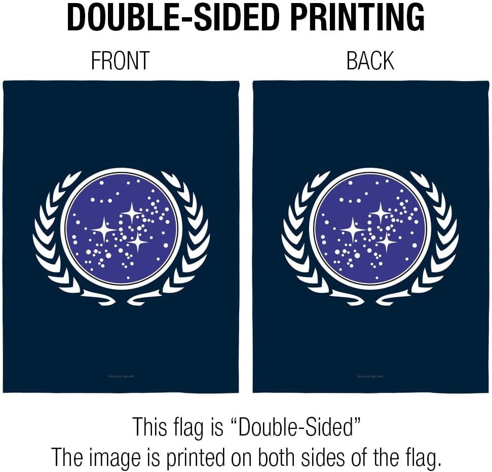 Graphics & More Star Trek United Federation of Planets Logo 30x40 Double-Sided Outdoor Flag – Durable Polyester Yard Banner for Porch, Garden, or Wall – Indoor/Outdoor