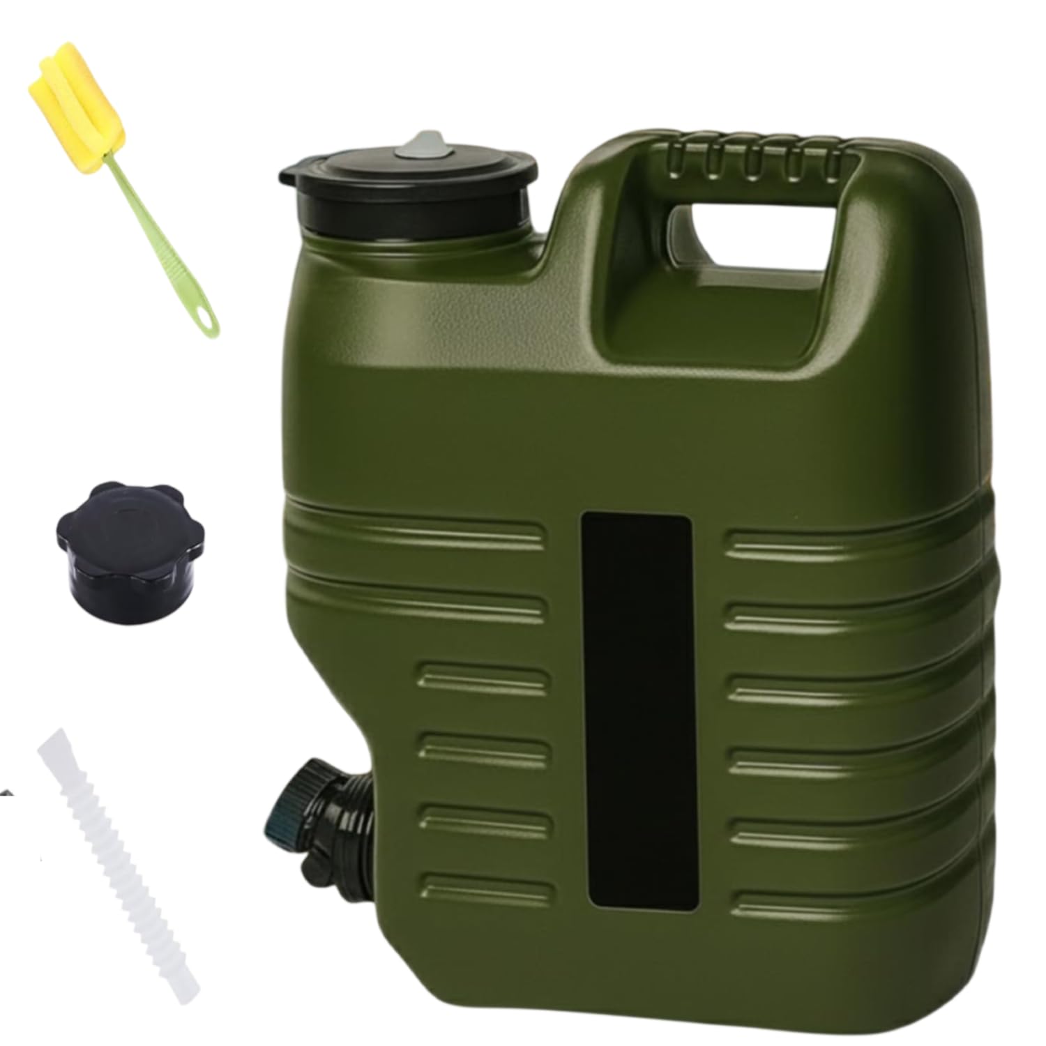 Nasmodo 12L Camping Water Can with Tap Portable Camping Picnic Hiking Water Storage Container for Travelling Dispenser Barrel with Faucet (Green)