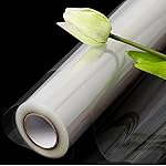 Vanhench 50 ft Clear Cellophane Wrap, 32 x 50\' Folded 3Mil Thick Cellophane Wrap Roll for Gift Basket Treats Bouquet Flower Wrapping, Clear Plastic Wrap Valentines Easter Wrapping Paper (32 fold into 16)