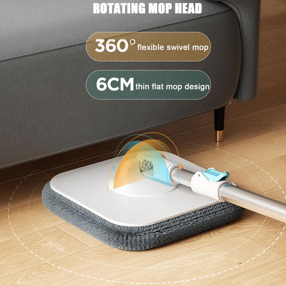 Juego de fregona y cubo giratorio de doble escurridor, agua limpia y sucia, limpieza profunda para suelos de madera dura, azulejos y laminados, ideal para dueños de mascotas y uso doméstico