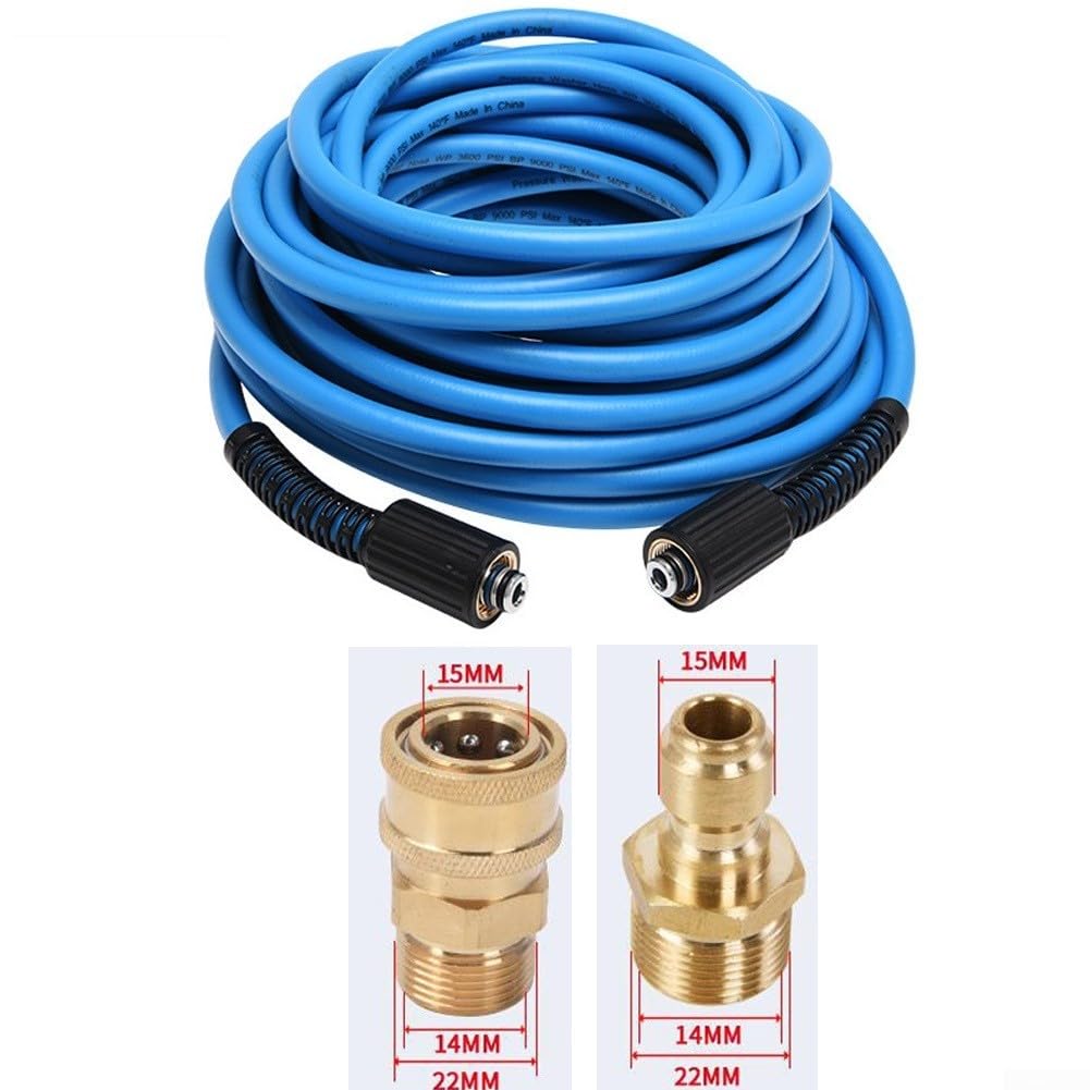 Tubo di prolunga resistente per idropulitrice con filettatura femmina M22, tubo dell'acqua ad alta pressione da 3600 PSI per la pulizia, per una costruzione durevole in PVC, resistente (tipo C, 15