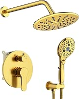Vista 9 de SunCleanse Sistema de grifo de ducha de lluvia, combo de cabezal de ducha de 8.5 pulgadas con juego completo de ducha de mano de 7 ajustes