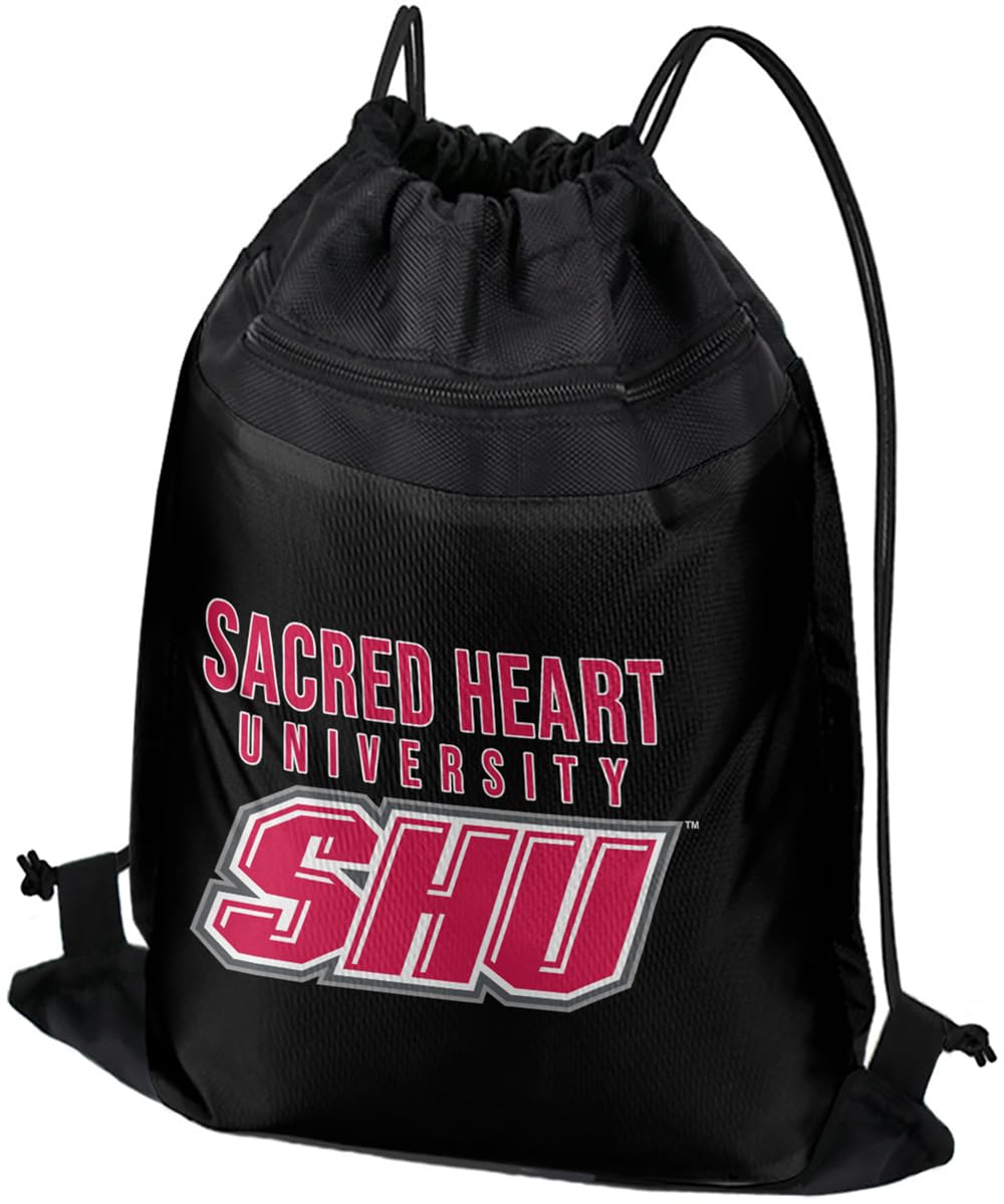 Campus Lab Sacred Heart University Primary Logo Drawstring Backpack Sports Bag Sackpack, Perfect for Gym, Yoga, Practice or Travel