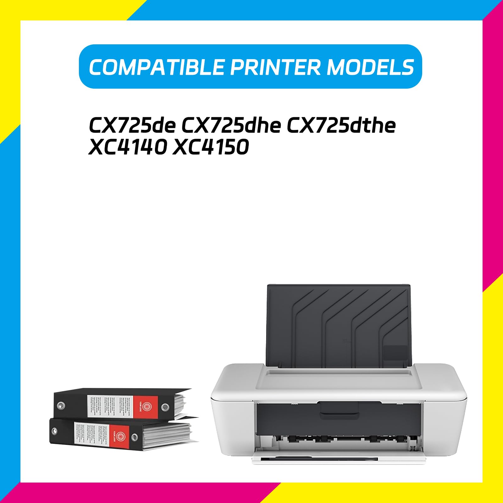 TK-5232 TK5232 Developer Unit Compatible for Lexmark CX725de CX725dhe CX725dthe XC4140 XC4150 Printers, High Yield 20000 Pages, with Chip High-Definition Printing (2 Pack Black)
