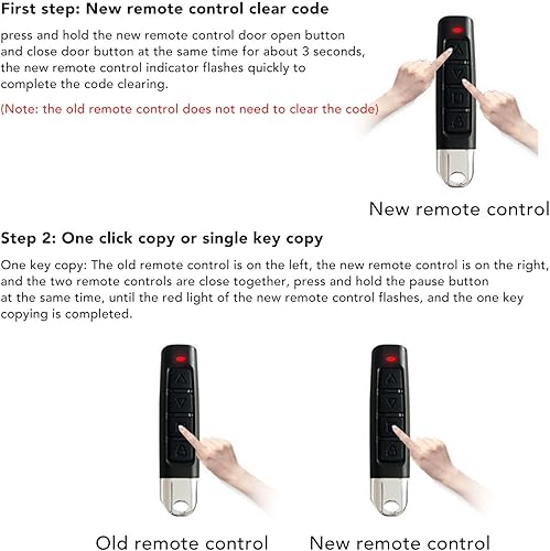 Miniatura 5 de Llavero de apertura de puerta de garaje, 4 unidades de 433 MHz, transmisor remoto con botón de aprendizaje para puerta superior del automóvil, 4