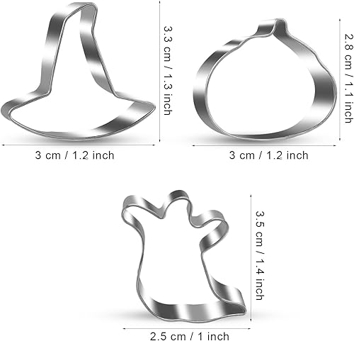 Miniatura 3 de Cortadores de galletas de Halloween, cortadores de galletas de Halloween, forma de calabaza, fantasma, bruja, sombrero de gato, molde para galletas,