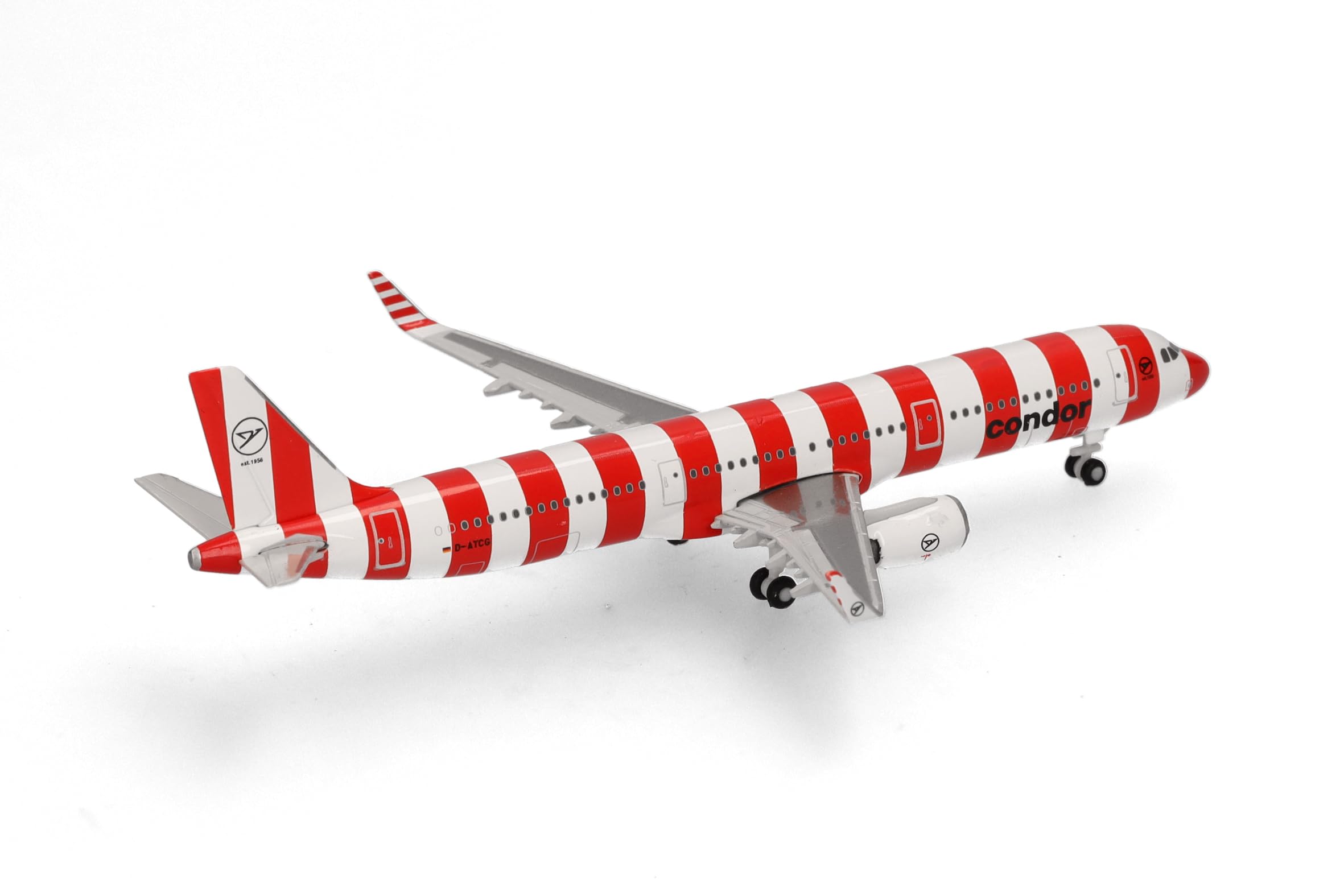 Herpa Modellflugzeug Condor Airbus A321 “Passion” – D-ATCG, Miniatur im Maßstab 1:500, Sammlerstück, Modell ohne Standfuß, Metall
