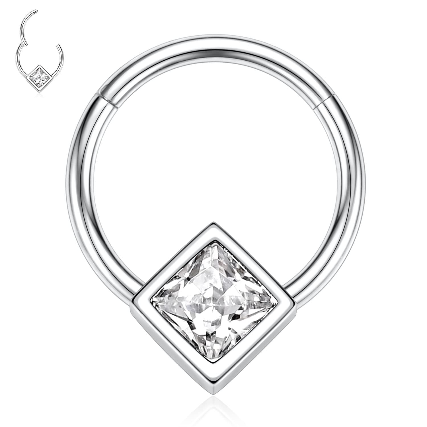 hengkaixuan Unique Animal Shape Septum Nose Ring Septum Jewellery 16G Daith Earrings Surgical Steel Nose Hoop Septum Clicker Conch Piercing Jewellery Rook Helix Tragus Cartilage Lobe Hoop Earring — view 46