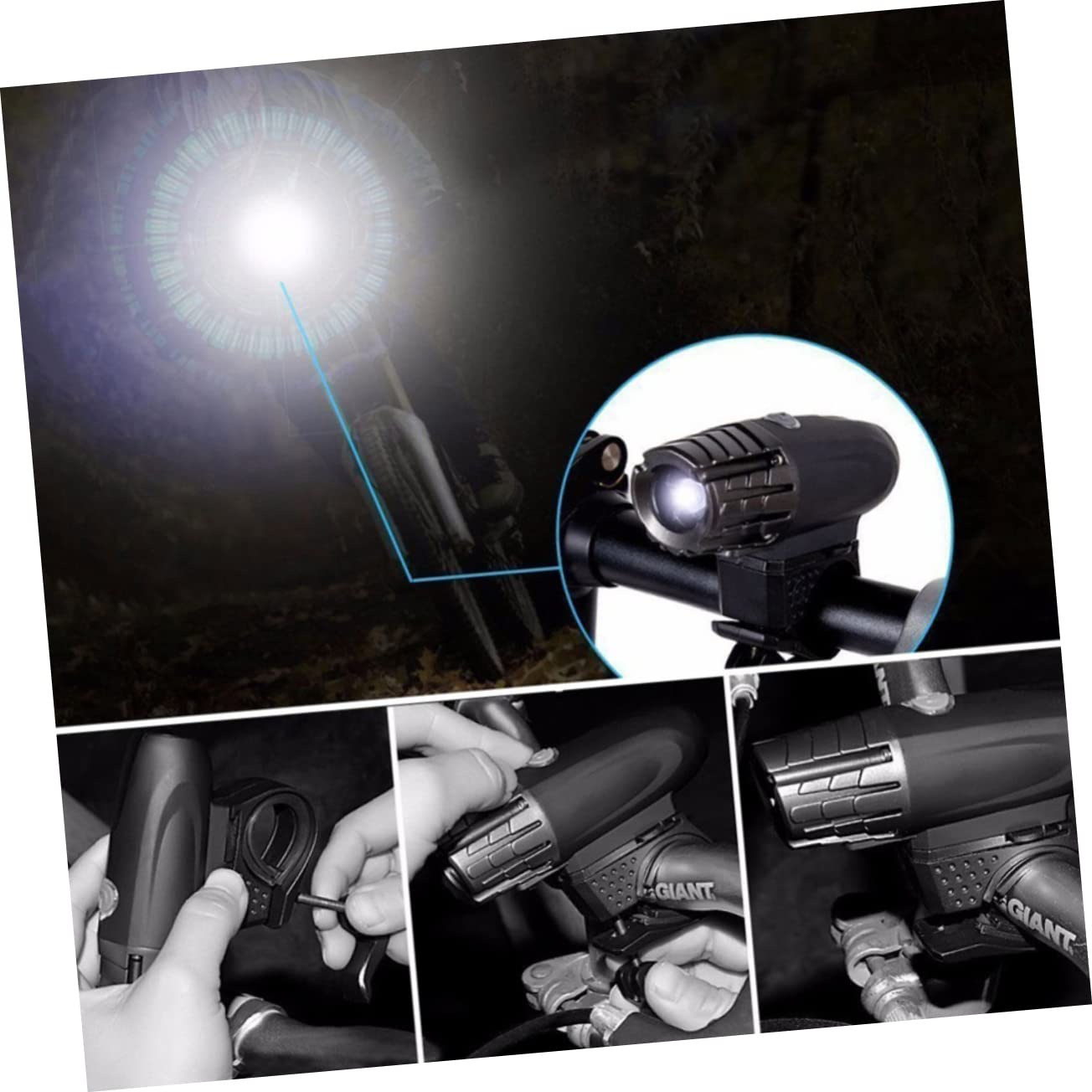 Yardwe Led Cycle Light Kit Bike Rear Light Waterproof Rechargeable 50ft Visibility Easy to Use for All Bikers