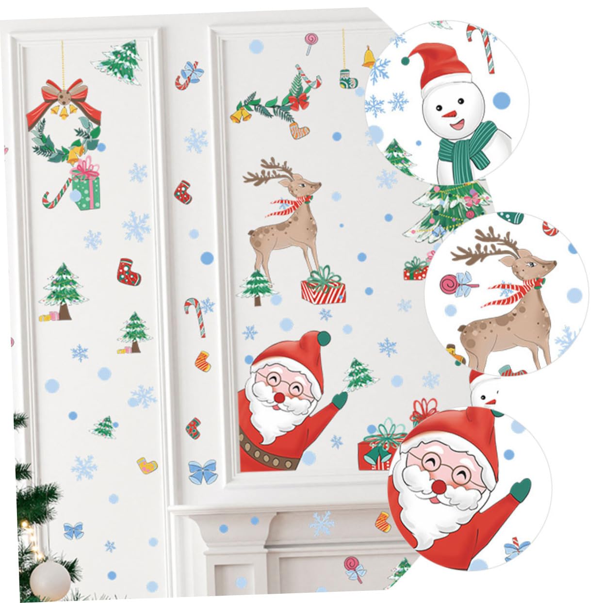 Cabilock 5 Juegos Pegatinas Navideñas Para Ventanas Calcomanías De Hadas Inflables De Navidad Puerta Embellecedor Frigorifico Decoração Home Decoracion Pegatinas De Pared 6 Hojas * 5