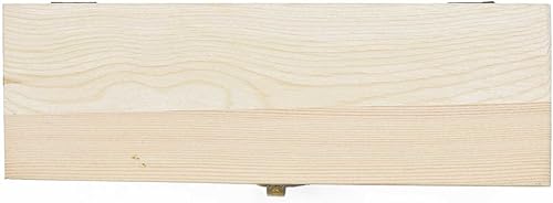 Miniatura 5 de Caja de lápices de madera lisa sin terminar, rectángulo sin pintar, herramienta de artista y caja de almacenamiento de pinceles con cierre de