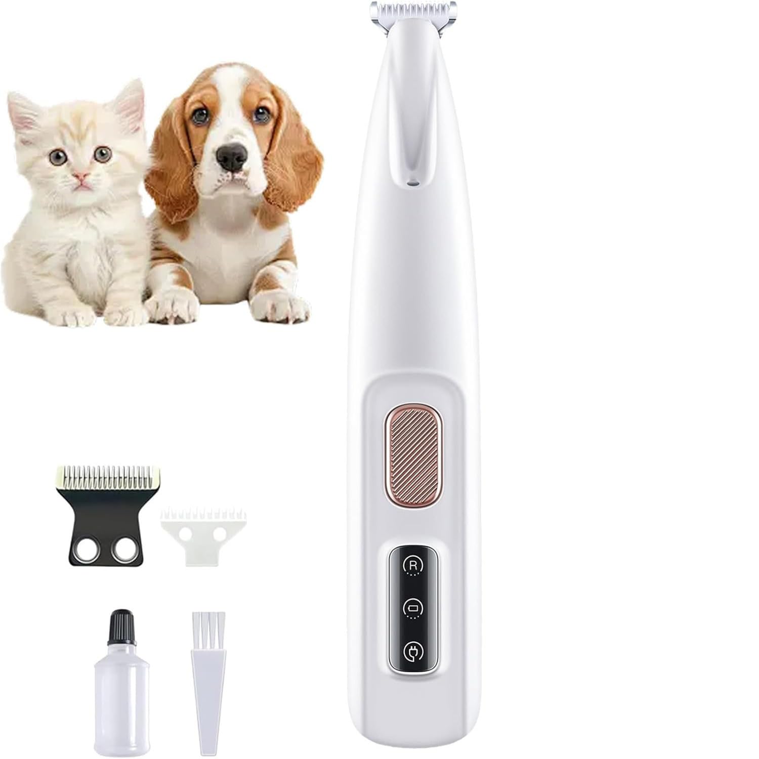 Furry Basics Pet Hair Trimmer, Rechargeable Pet Hair Trimmer Kit, Paw Trimmers for Dog's Feet, Face & Ear Trimming (1Pcs)