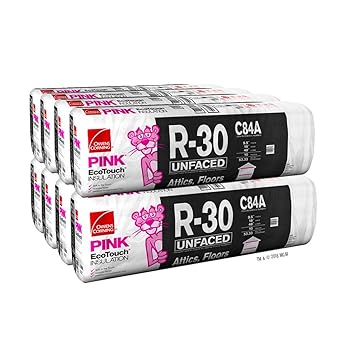 Amazon Com Owens Corning 427 Sqft 8 Bags Of R 30 Unfaced 16 By 48 Fiberglass Batt Fits 2x10 Floor Ceiling Attic Industrial Scientific