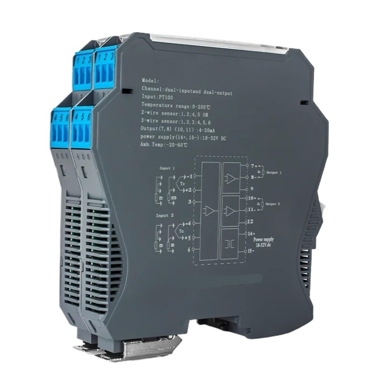 Transmetteur de température 3 fils alimentation DC24V entrée 2,0-300 C