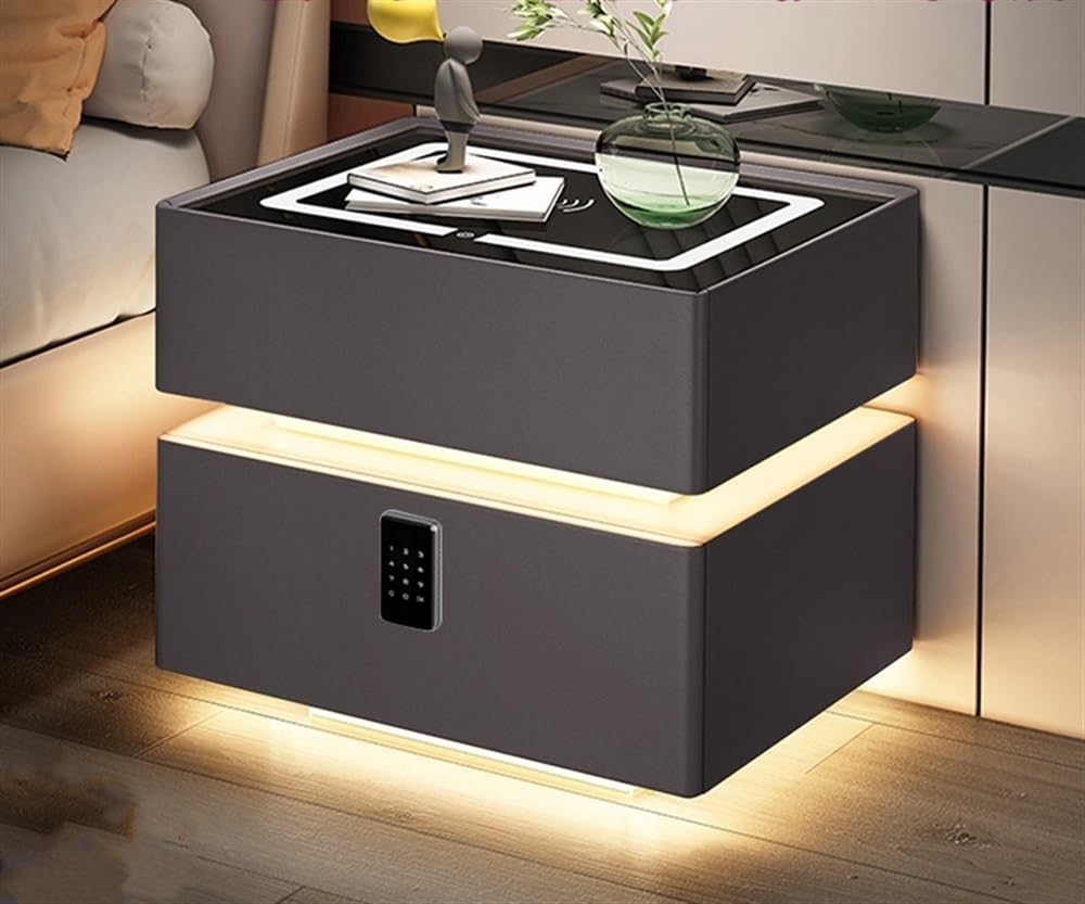 TPTBON パスワードロック LEDベッドサイドテーブル 充電ステーション Amazon.co.jp: TPTBON パスワードロック スマートナイトスタンド