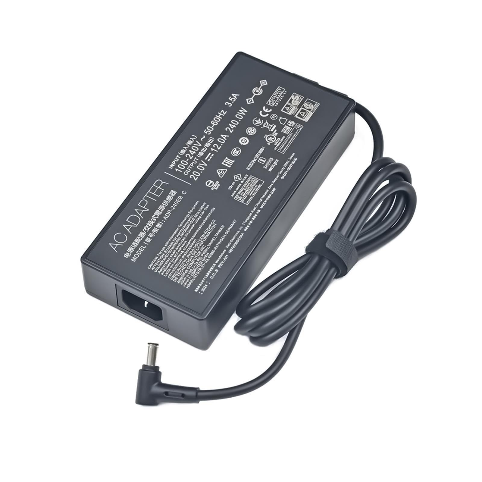 Caricatore Da Giro Con Adattatore CA 20 V 12 A 240 W, Compatibile for ASUS, Compatibile Con Alimentatore ROG 15 GX550LXS RTX2080 ADP-240EB B 6,0 X 3,7 Mm G17 G713IM(And EU Plug)