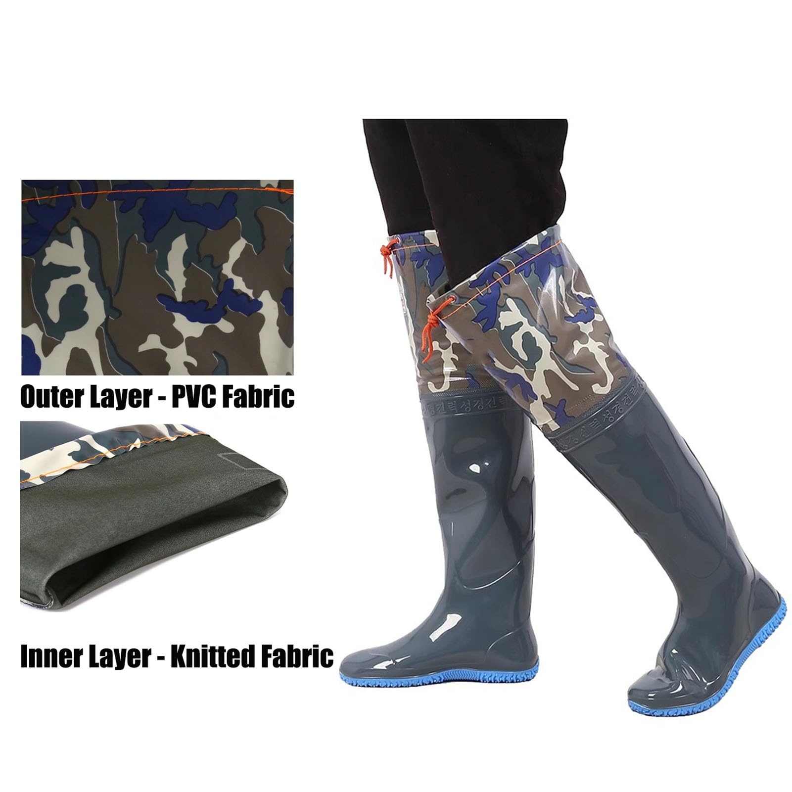Trampolieri da Pesca | Stivali da trampoliere impermeabili in PVC, trampolieri da pesca, caccia, verde, diverse taglie UK (8,5 UK)