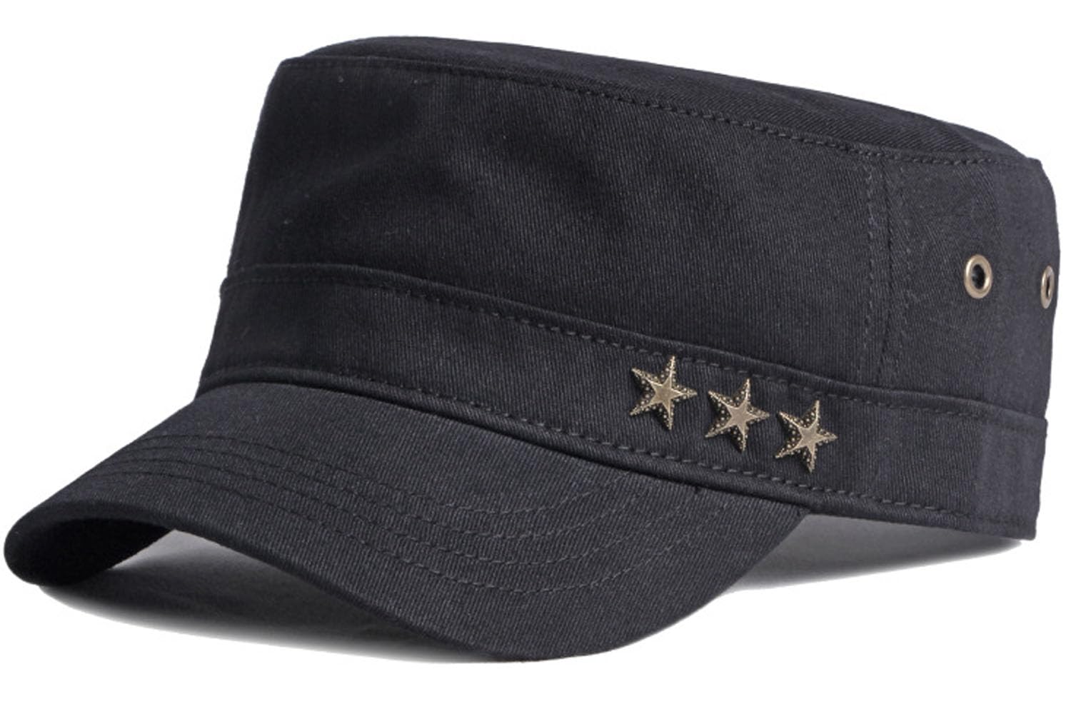 Babahu Men's A-Black Cotton Military Caps Cadet Army Caps Unique Design (Uk, Alpha, One Size, )