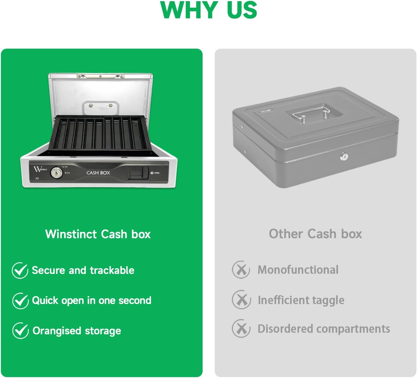 Cash Box with Lock and Tray,with Smart Tag have GPS Tracking,Money Box for Cash, Lock Safe Box with Key,Money Saving Organizer, Metal Money for Business,Home, Travel, Gifts