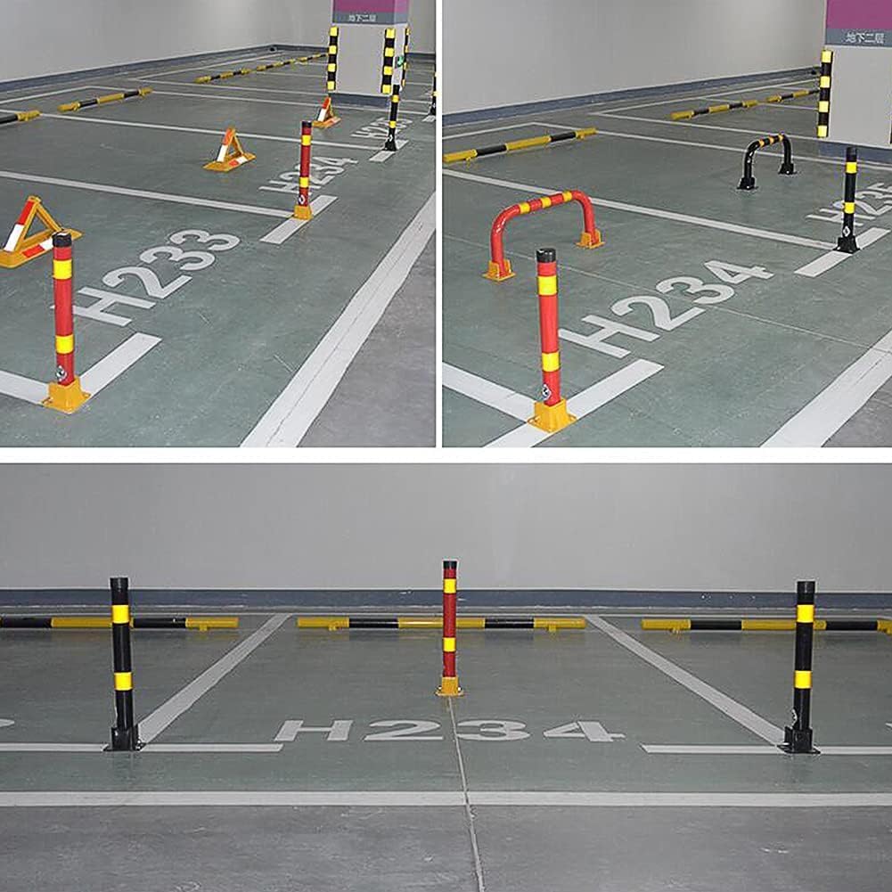 Parking Guardrails Foldable Security Post Warning Column Parking Bollard Parking Barriers Round Shape Pole Parking Driveway Bollard Post