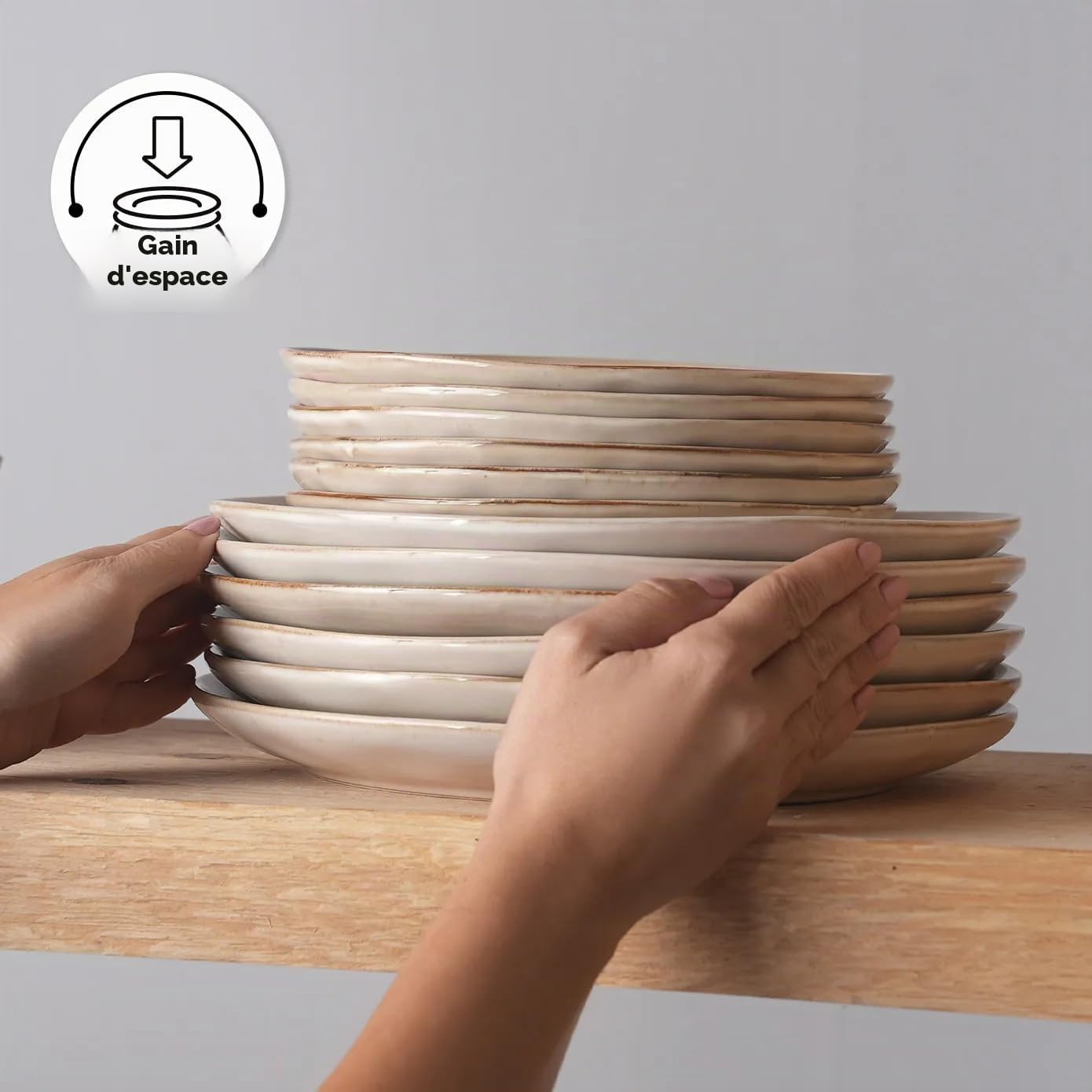 Karaca Aria Reactive Service de table pour 6 personnes, 24 pièces, Beige, Service de table, Unicité au premier plan, Couleurs naturelles, Matériaux de haute qualité, Nettoyage et durabilité