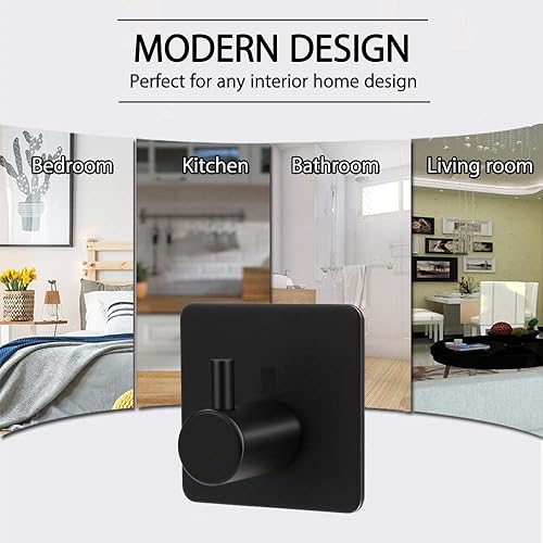 Miniatura 2 de ShineMe Ganchos adhesivos, ganchos de pared de acero inoxidable 304 resistentes para colgar abrigos, ganchos para toallas y llaves, para baños,