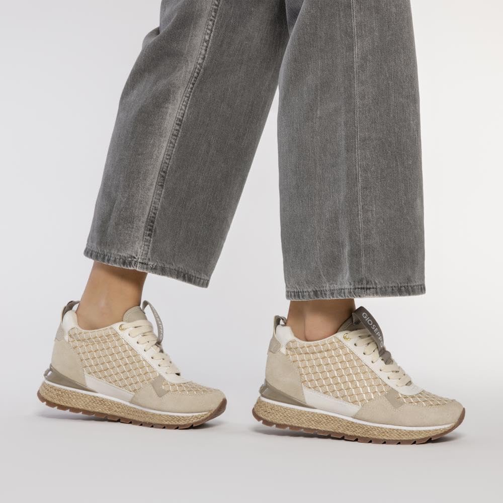 Sneakers Beige DE CUÑA Interna con Estampado GEOMÉTRICO para Mujer Puke