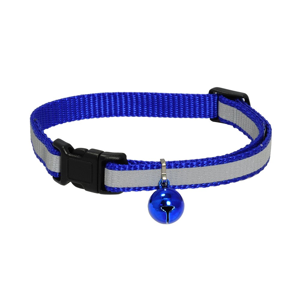 Reflective Cat Collar. Safety Release Buckle. Adjustable Cat Collar (Blue,)