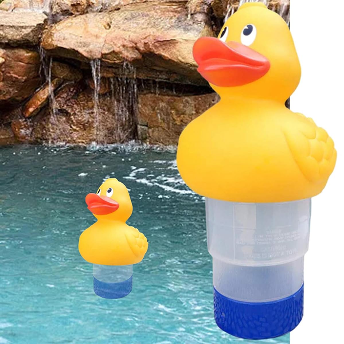 Floating Chlorine Dispenser Swimming Pool Spa Hot Tubs Chemical Dispenser Adjustable Floating Tablet Chlorine Holds 3 Inch Chemical Tablets (Duck)