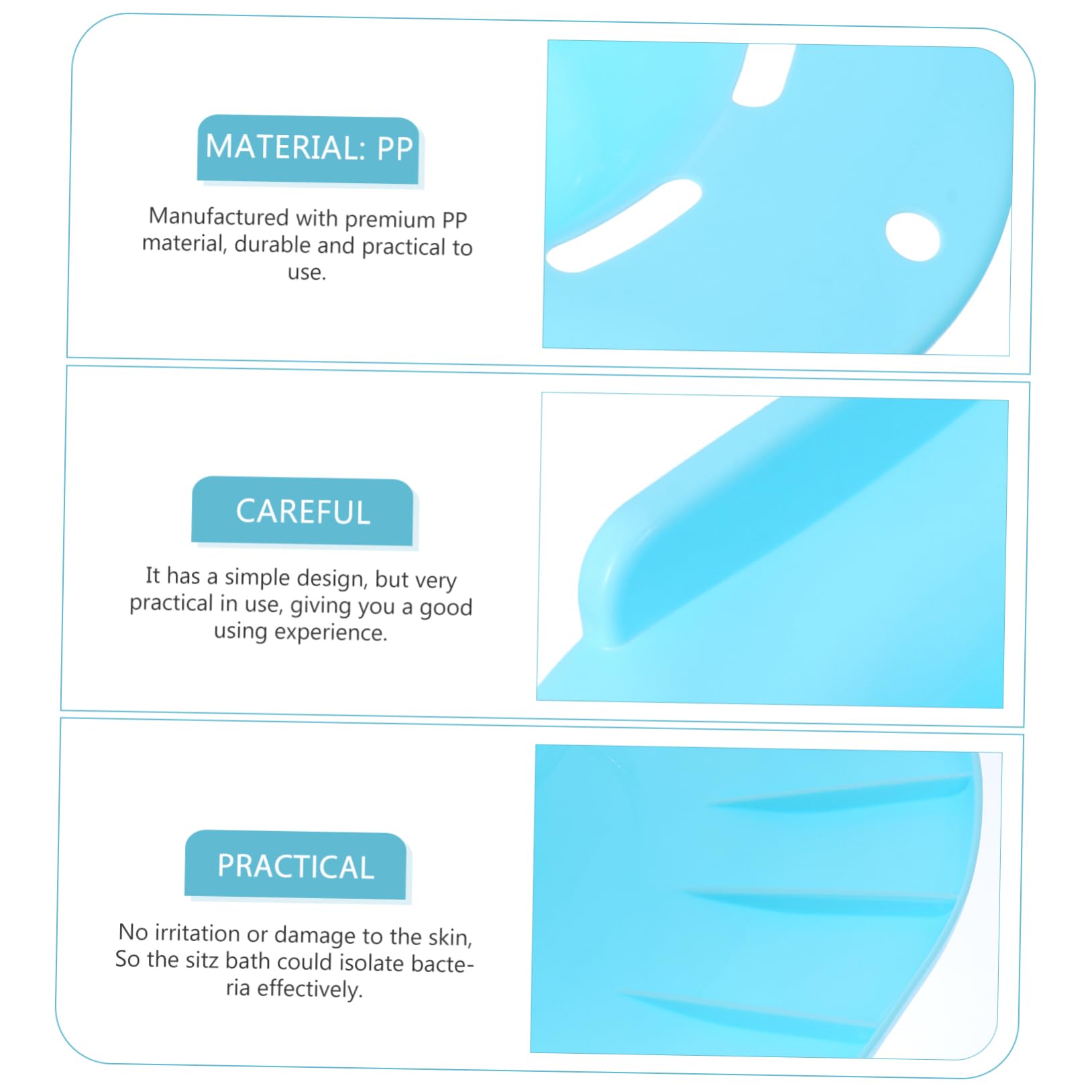 KOMBIUDA Toilet Seat Sitz Bath Postpartum Bath Soak Squat Basin Pp Material Safe for Pregnancy Use