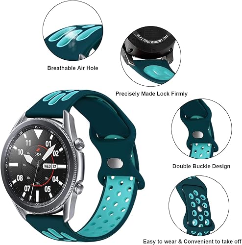 Miniatura 10 de Correa de silicona suave para Samsung Galaxy Gear S3 Galaxy Watch de 0.866in, compatible con Samsung Galaxy Watch 3 de 1.772in, Gear S3 Frontier,