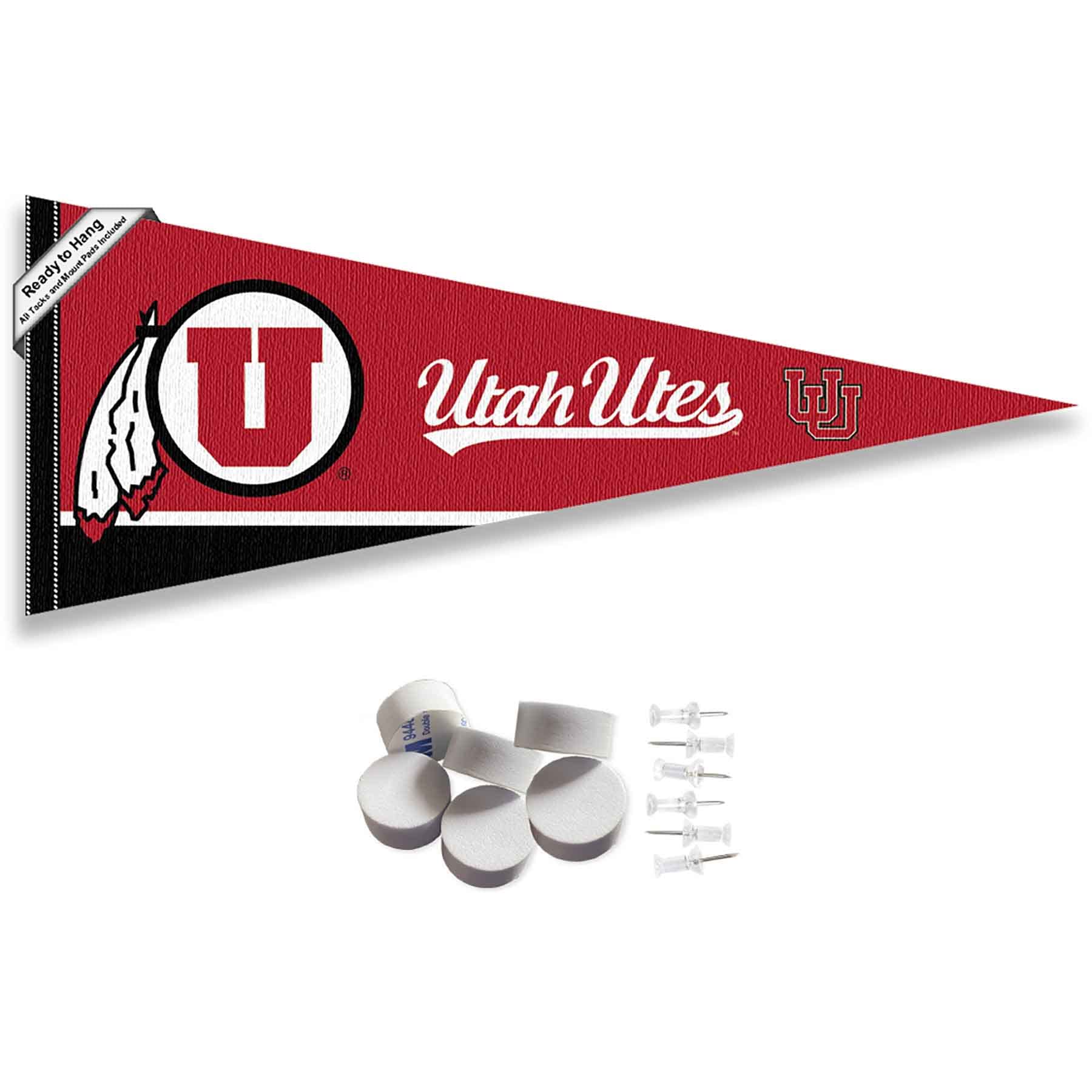 College Flags & Banners Co. Utah Pennant Flag and Wall Tack Mount Pads