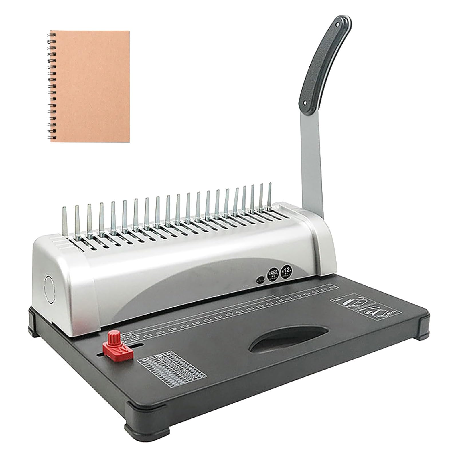 Rilegatrice Manuale Ad Anelli, Perforatrice Regolabile, Rilegatrice A Spirale A 21 Fori, Rilegatrice Ad Alta capacità da 450 Fogli, Attrezzatura per Rilegatura di Documenti da Ufficio