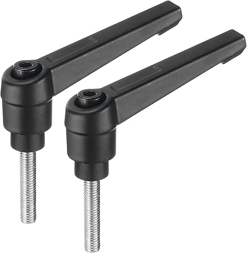 Miniatura 70 de uxcell 2 piezas de manija de palanca de sujeción ajustable M8 x 0.787 in óxido negro métrico acero al carbono macho roscado perillas de mano
