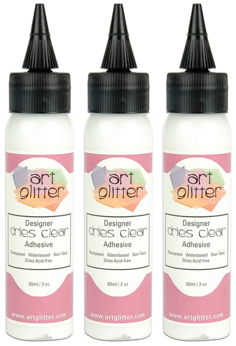Art Institute Glitter Designer Dries Clear Adhesive, 2-Ounce, Single Pack (Sеt оf Тhrее)