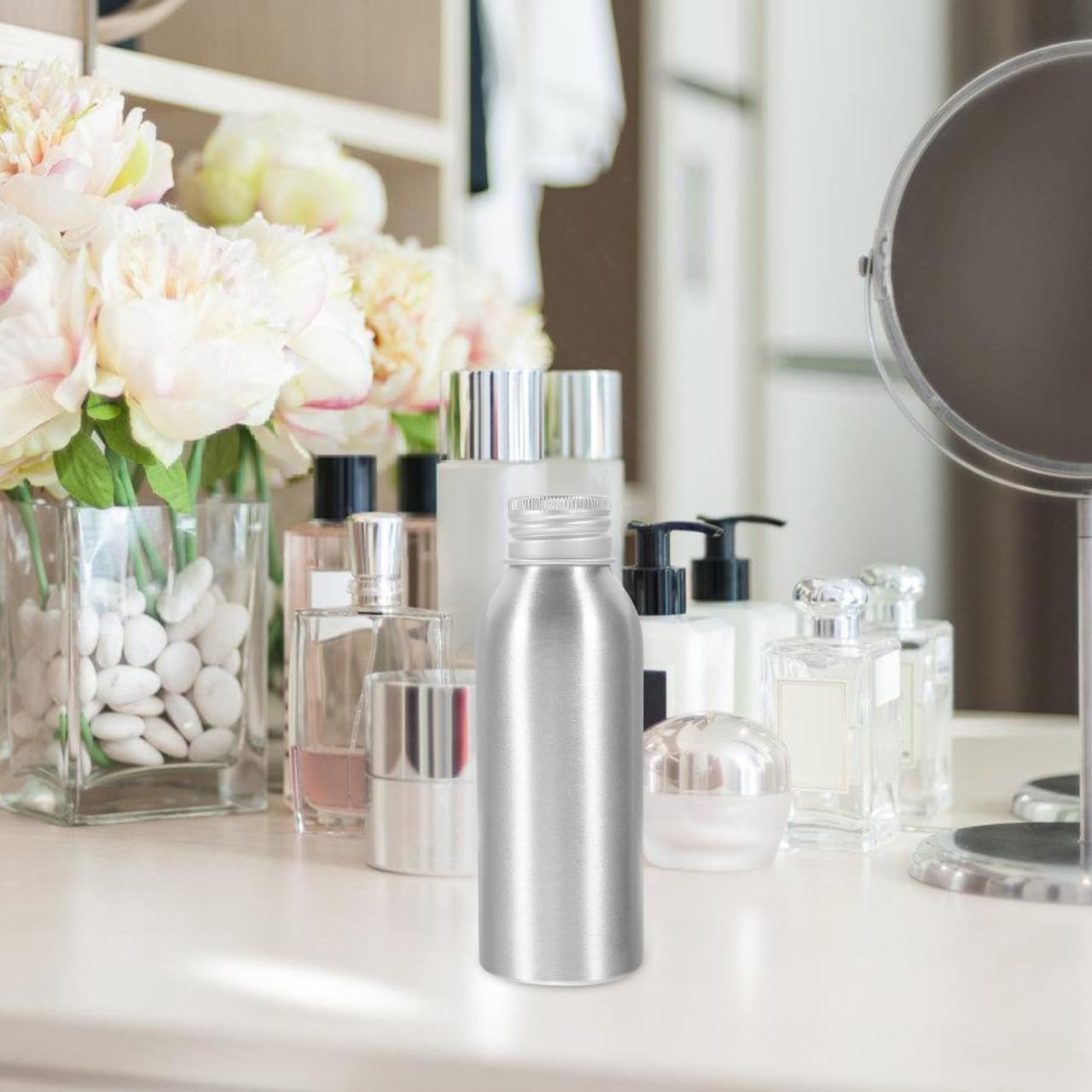 3 Pack 100ml Aluminium Travel Bottles with Caps - Image 2