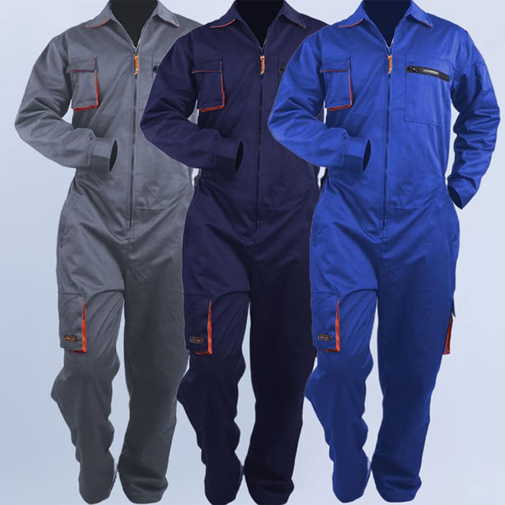 Overol de trabajo, uniformes, unisex, traje de soldadura con bolsillo, ropa protectora de seguridad para hombres y mujeres